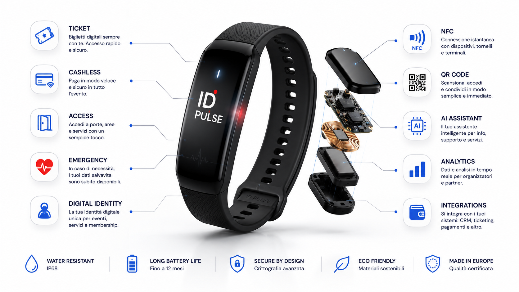 Funzioni del bracciale ID Pulse